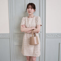 Tweed Puff Sleeve Mini One-Piece