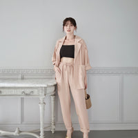 Pink Beige Satin Set-Up