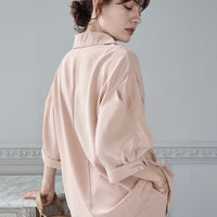 Pink Beige Satin Set-Up