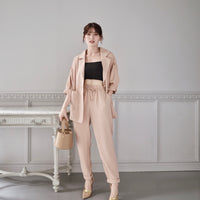 Pink Beige Satin Set-Up