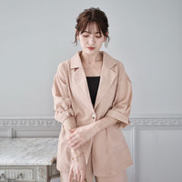 Pink Beige Satin Set-Up