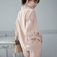 Pink Beige Satin Set-Up