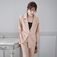 Pink Beige Satin Set-Up