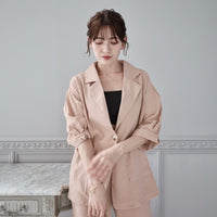 Pink Beige Satin Set-Up