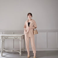 Pink Beige Satin Set-Up