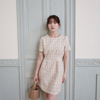 Tweed Puff Sleeve Mini One-Piece