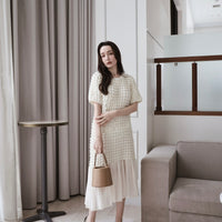 Embossed Puff Sleeve One-Piece