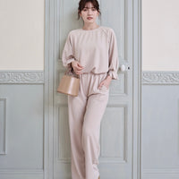 White Beige Blouse Set-Up