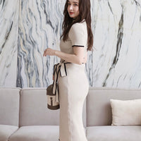 Bicolor Knit One-Piece