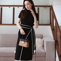 Bicolor Knit One-Piece