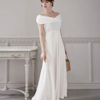 A-line off-shoulder long One-Piece