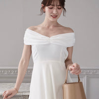 A-line off-shoulder long One-Piece