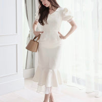 Mermaid Shape White Dress