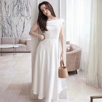 Off-the-shoulder Elegant Draped One-Piece