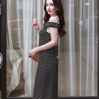 Offshoulder Border One-Piece