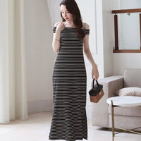 Offshoulder Border One-Piece