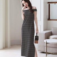 Offshoulder Border One-Piece