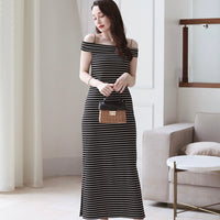 Offshoulder Border One-Piece